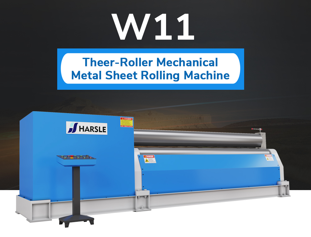W11 Mechanical 3Roller Sheet Metal Plate Rolling Machine For Sale HARSLE